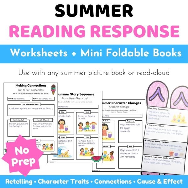 Summer Reading Response Worksheets for Any Picture Book